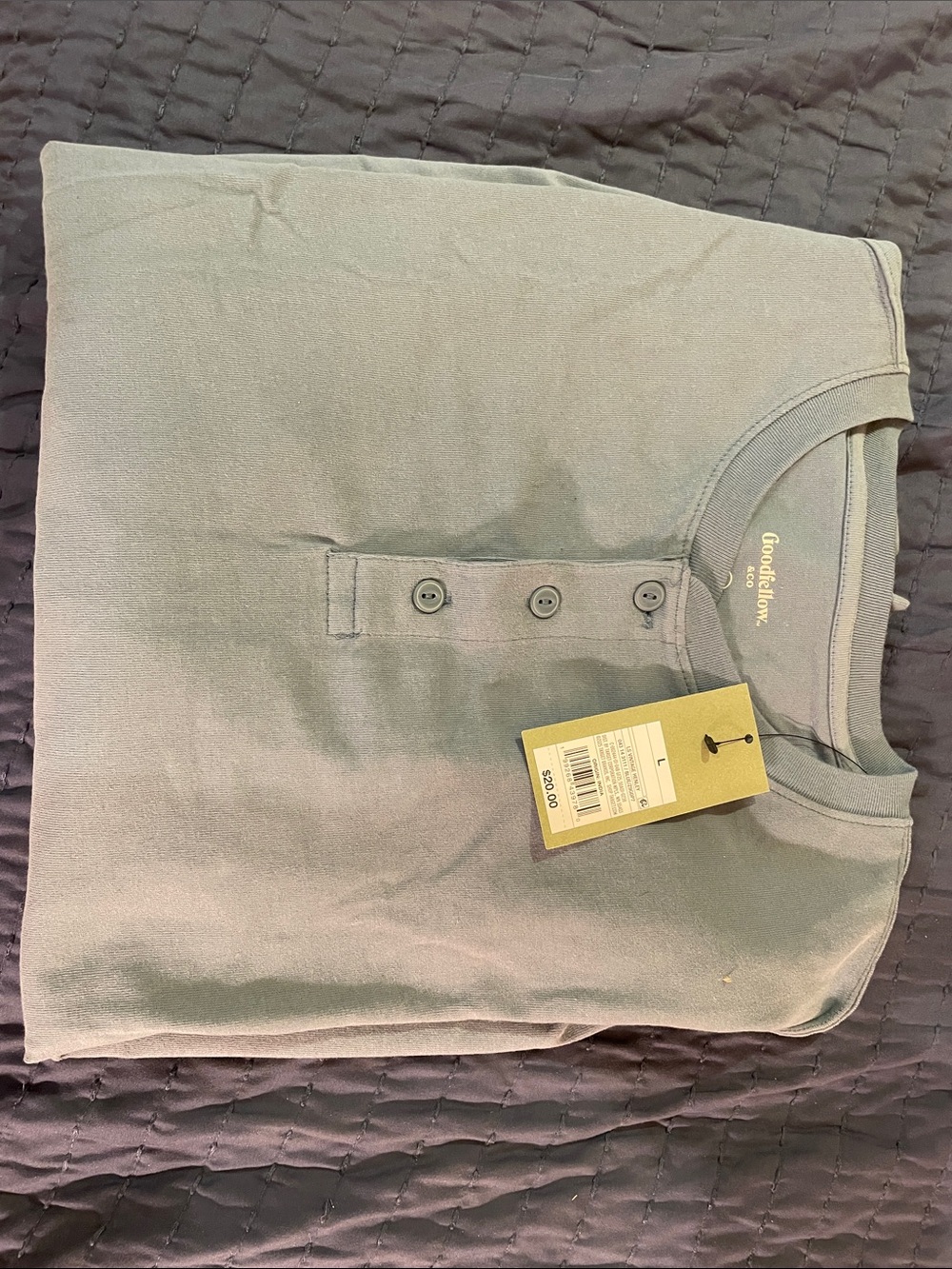 Goodfellow & Co Men's Sage Green Short-Sleeve Henley